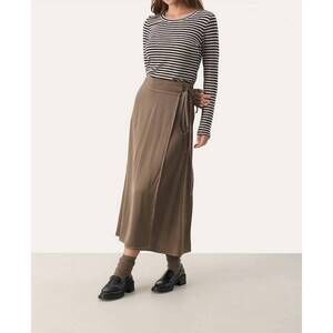 NEW PART TWO lovelie wrap skirt in walnut